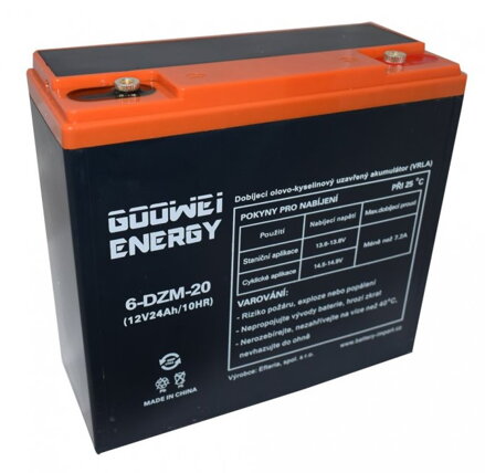 GOOWEI ENERGY Pb trakčný záložný akumulátor VRLA GEL 12V/24Ah (6-DZM-20)