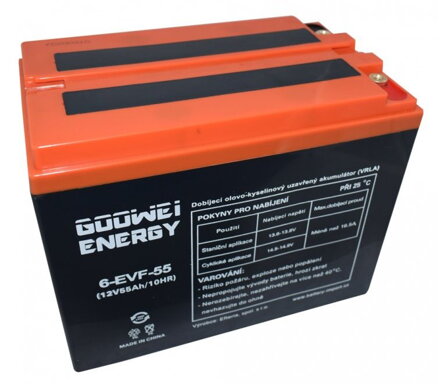 GOOWEI ENERGY Pb trakčný záložný akumulátor VRLA GEL 12V/55Ah (6-EVF-55)