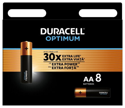 Duracell Optimum alkalická baterie 8 ks (AA)