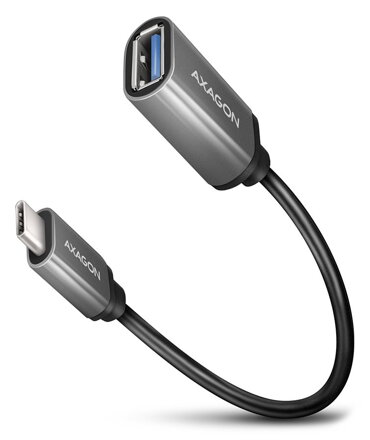 AXAGON adaptér z USB-C na USB-A / RUCM-AFAC / USB 3.2 Gen1 / 3A / kovový plášť / 0,2m