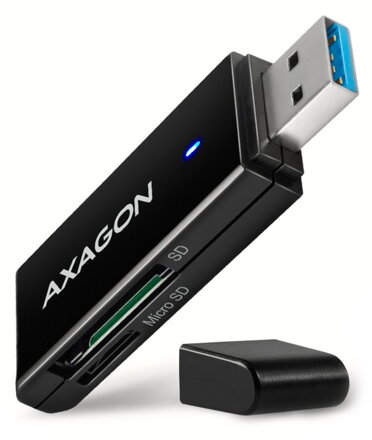 AXAGON čtečka paměťových karet MicroSD/SD SUPERSPEED / CRE-S2N / USB-A 3.2 Gen1 /