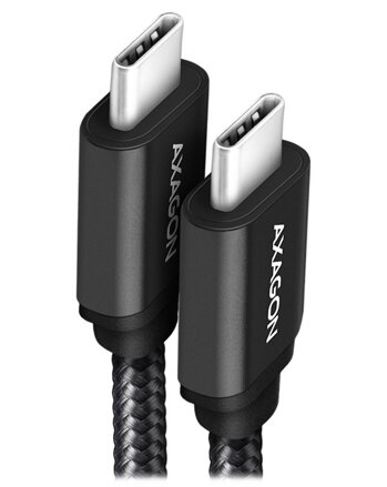 AXAGON datový a nabíjecí kabel SPEED USB-C na USB-C / USB 3.2 Gen1 / PD 60W 3A / ALU / oplet / 1,5m / černý