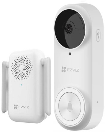 EZVIZ chytrá sada DB2 5MP/ Wi-Fi/ videotelefon/ bezdrátový zvonek/ rozlišení 2544x1888/ IP65/ bílá