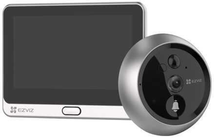 EZVIZ chytrý dveřní videotelefon DP2C/ Wi-Fi/ kamera 1080p/ H.265/ kukátko/ zvonek/ IR do 5 m/ PIR/ LCD 4,3"