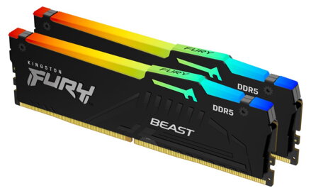 KINGSTON FURY Beast Black RGB 32GB DDR5 5600MHz / CL40 / DIMM / Kit 2x 16GB KINGSTON FURY Beast Black RGB 32GB DDR5 5600MHz / CL40 / DIMM / Kit 2x 16GB