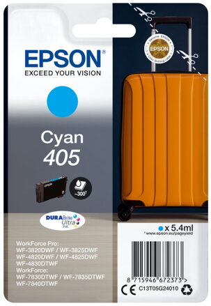 Epson inkoustová nápln 405 DURABrite Ultra Ink/ C13T05G24010/ Cyan