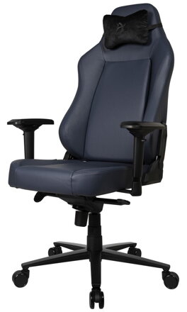 AROZZI Herná stolička PRIMO Full Premium Leather Ocean/ 100% prírodna talianská koža/ tmavo šedomodra