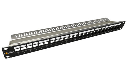 Solarix 19" Neosazený modulární patch panel 24 portů 1U SX24M-0-STP-BK-UNI-N
