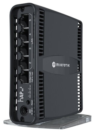 MikroTik hAP ax2, 5x GLAN, 2.4+5Ghz, 802.11b/g/n/ac/ax, PoE in/out, ROS 7, L4,  PSU, indoor