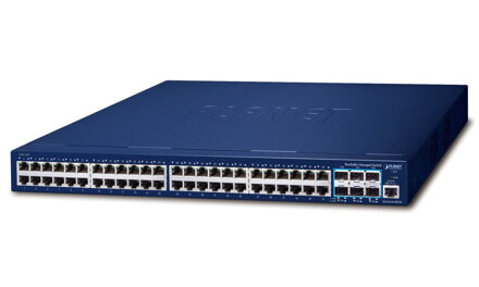 Planet SGS-6310-48T6X L3 switch, 48x1Gb, 6x10Gb SFP+, HW/IP stack, VSF/Cluster switch