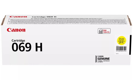 Canon originální vysokokapacitní toner Cartridge 069 H Y žlutý, MF752Cdw, 754Cdw, LBP673Cdw, kapacita 5 500 stran