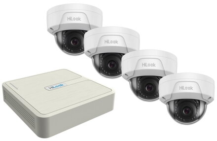 HiLook KIT dome/ 1x NVR-104H-D/4P(C)/ 4x IP kamera IPC-D140H(C)