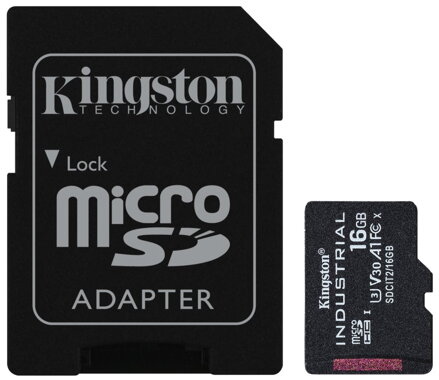 KINGSTON 16GB microSDHC / Industrial Temp / UHS-I / U3 / vč. adaptéru