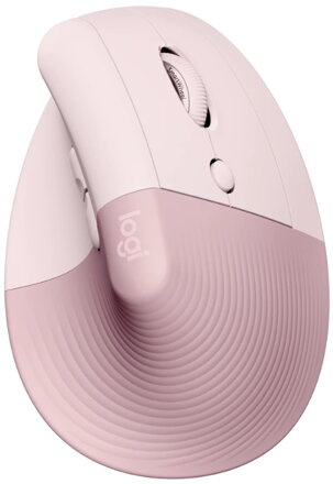 Logitech Lift Vertical Ergonomic Mouse - Dark Rose   Vertikální myš, optická, 6 tlačítek, bezdrátová, Bluetooth