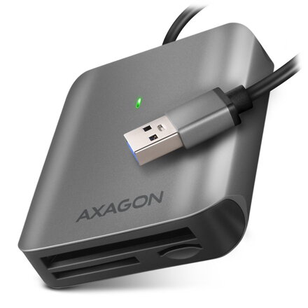 AXAGON externí čtečka paměťových karet microSD/SD/CF / CRE-S3 / USB-A 3.2 Gen 1 / UHS-II / hliníkové tělo