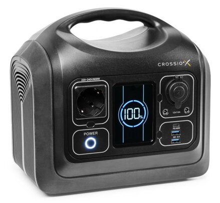 CRONO CROSSIO přenosná bateriová stanice LifePower 600/ kapacita 600 Wh/ USB-A/ USB-C/ 12V/ 230V/ černá