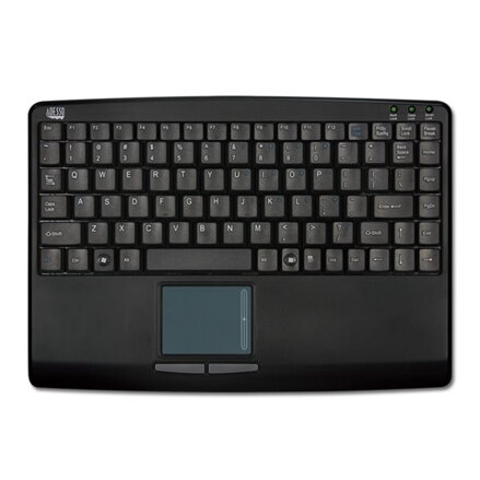 Adesso AKB-410UB/ drôtová klávesnica/ mini/ touchpad/ USB/ čierná/ US layout