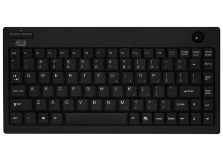 Adesso WKB-3100UB/ bezdrôtová klávesnica 2,4GHz/ mini/ trackball/ USB/ čierná/ US layout