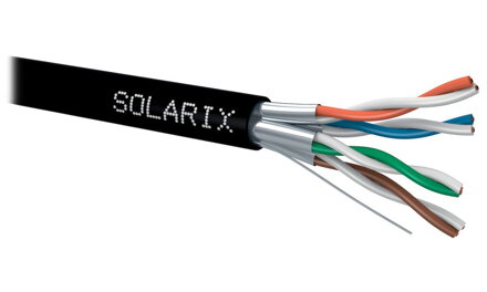 Solarix Kabel STP drát CAT6A STP PE Fca 500m/cívka SXKD-6A-STP-PE