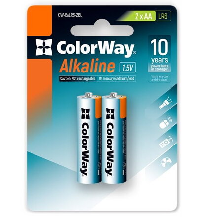 Colorway alkalická baterie AA/ 1.5V/ 2ks v balení/ Blister