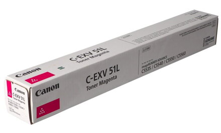 Canon originální  TONER CEXV51L MAGENTA iR-ADV C55xx/C57xx Low Yield Toner  26 000 stran A4 (5%) - CHIPLESS
