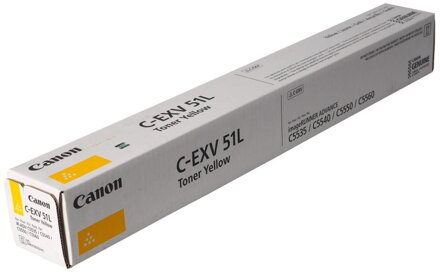 Canon originální  TONER CEXV51L YELLOW iR-ADV C55xx/C57xx Low Yield Toner  26 000 stran A4 (5%) - CHIPLESS