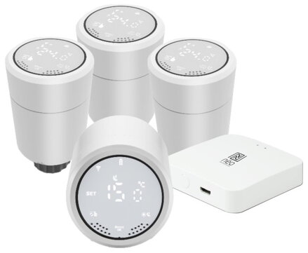 IMMAX NEO SMART Termostatická hlavice 4+1 Starter Kit, Zigbee, TUYA