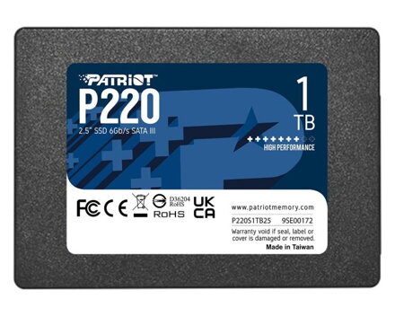 PATRIOT P220 1TB SSD / Interní / 2,5" / SATA 6Gb/s /