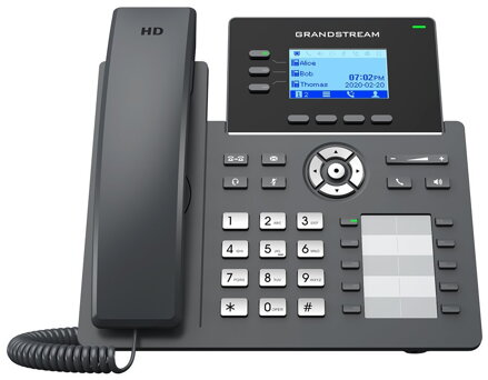 Grandstream GRP2604P/ VoIP telefon/ 2,48" podsvícený grafický display/ 6x SIP/ 2x LAN/ PoE/ GDMS