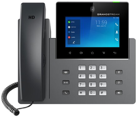 Grandstream GXV3450 VoIP telefon, 16x SIP, barevný dotykový 5" displej, 2x Gbps RJ45, PoE, DualBand WiFi, BT. USB