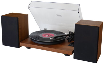 Soundmaster Elite line PL711BR/ Gramofón/ Magnetický snímací systém/ 2x Repro/ USB/ Hnedy