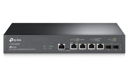 TP-Link TL-SX3206HPP - JetStream 6portový řízený switch 10GE L2+, 4 PoE++ porty