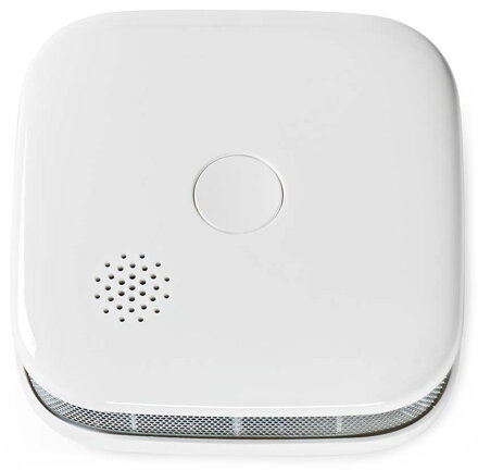 NEDIS Wi-Fi chytrý detektor kouře/ napájení z baterie/ hlasitost 85 dB/ výdrž snímače 10 let/ Android & iOS/ bílý
