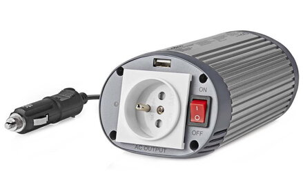 NEDIS měnič napětí/ 12 V DC/230 V AC 50 Hz/ 150 W (300 W špička)/ 1x USB/ 1x zásuvka typu E