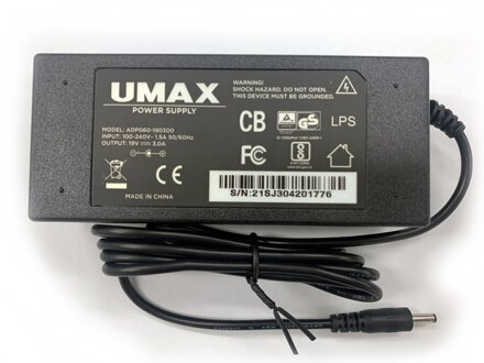 UMAX napájecí adaptér 19V / 3A pro notebook VisionBook 15Wu-i3