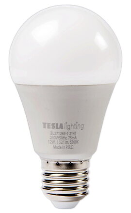 Tesla LED žárovka BULB E27/12W/230V/1521lm/25 000h/6500K studená bílá 220st