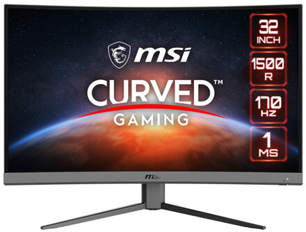 MSI Gaming G32C4 E2/ 31.5" zakřivený/ 1920x1080/ VA LED, 170Hz/ 1ms/ 250cd/m2/ 3000:1/ HDMI/ DP/ černý