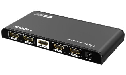 PremiumCord HDMI 2.0 splitter 1-4 porty, 4K x 2K/60Hz, FULL HD, 3D, černý