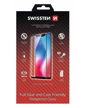 Swissten sklo Full glue, Color Frame, Case Friendly Apple iPhone 14 Pro MAX černé