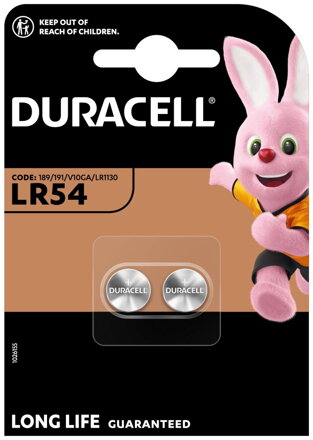 Duracell Alkalická knoflíková baterie LR54 2 ks