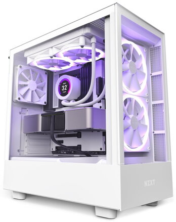 POŠKOZENÝ OBAL - NZXT skříň H5 Elite edition / 3x120 mm (2xRGB) fan / USB 3.0 / USB-C 3.1 / průhledná bočnice i přední panel /...