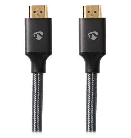 NEDIS PROFIGOLD Ultra High Speed HDMI kabel/ konektor HDMI - konektor HDMI/ 8K/ bavlna/ antracit/ BOX/ 2m