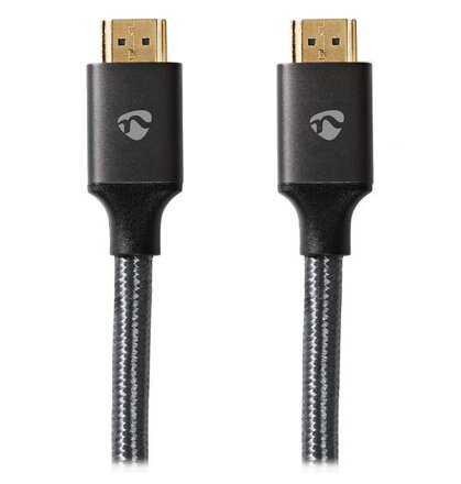 NEDIS PROFIGOLD Ultra High Speed HDMI kabel/ konektor HDMI - konektor HDMI/ 8K/ bavlna/ antracit/ BOX/ 3m