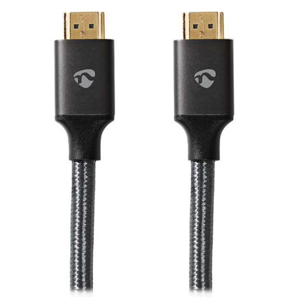 NEDIS PROFIGOLD Ultra High Speed HDMI kabel/ konektor HDMI - konektor HDMI/ 8K/ bavlna/ antracit/ BOX/ 5m