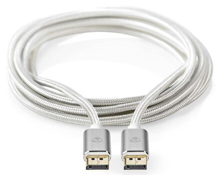 NEDIS PROFIGOLD Displayport kabel/ DisplayPort zástrčka - DisplayPort zástrčka/ bavlna/ stříbrný/ BOX/ 2m