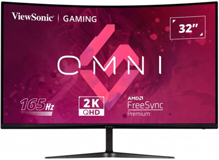 ViewSonic VX3218C-2K / 32" prohnutý / VA / 16:9/ 2560x1440 / 165Hz/ 1ms/ 250cd/m2 / Freesync premium /  2xHDMI / DP