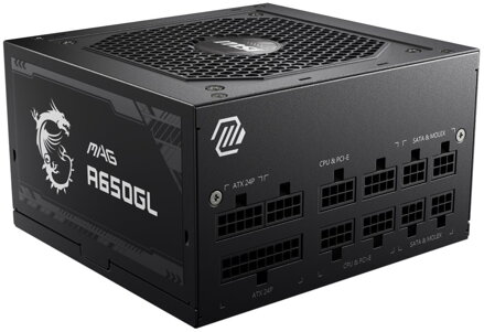 MSI zdroj MAG A650GL/ 650W/ ATX/ akt. PFC/ 7 let celk. záruka/ 120mm fan/ modulární kabeláž/ 80PLUS Gold