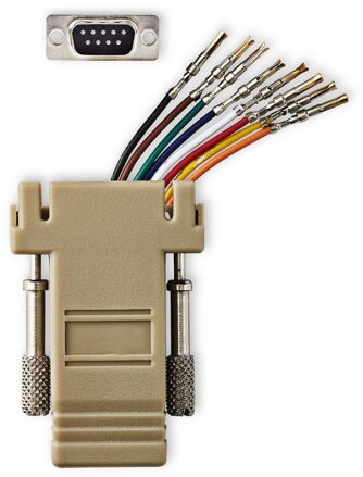 NEDIS serial adaptér/ zásuvka D-SUB 9-Pin - zásuvka RJ45/ pooniklovaný/ Box/ slonovinová kost