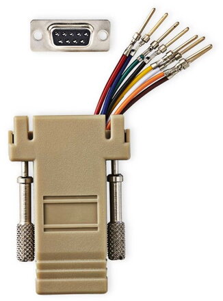 NEDIS serial adaptér/ zástrčka D-SUB 9-Pin - zásuvka RJ45/ pooniklovaný/ Box/ slonovinová kost
