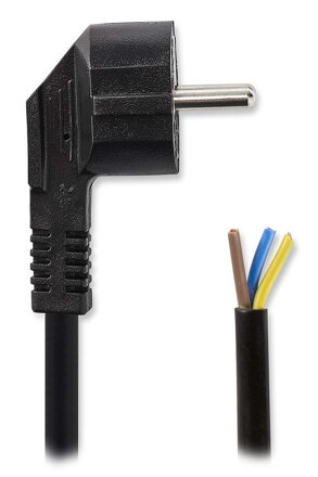 NEDIS napájecí kabel/ zástrčka Typ F/ úhlový - přímý/ poniklovaný/ černý/ 1,8 m
